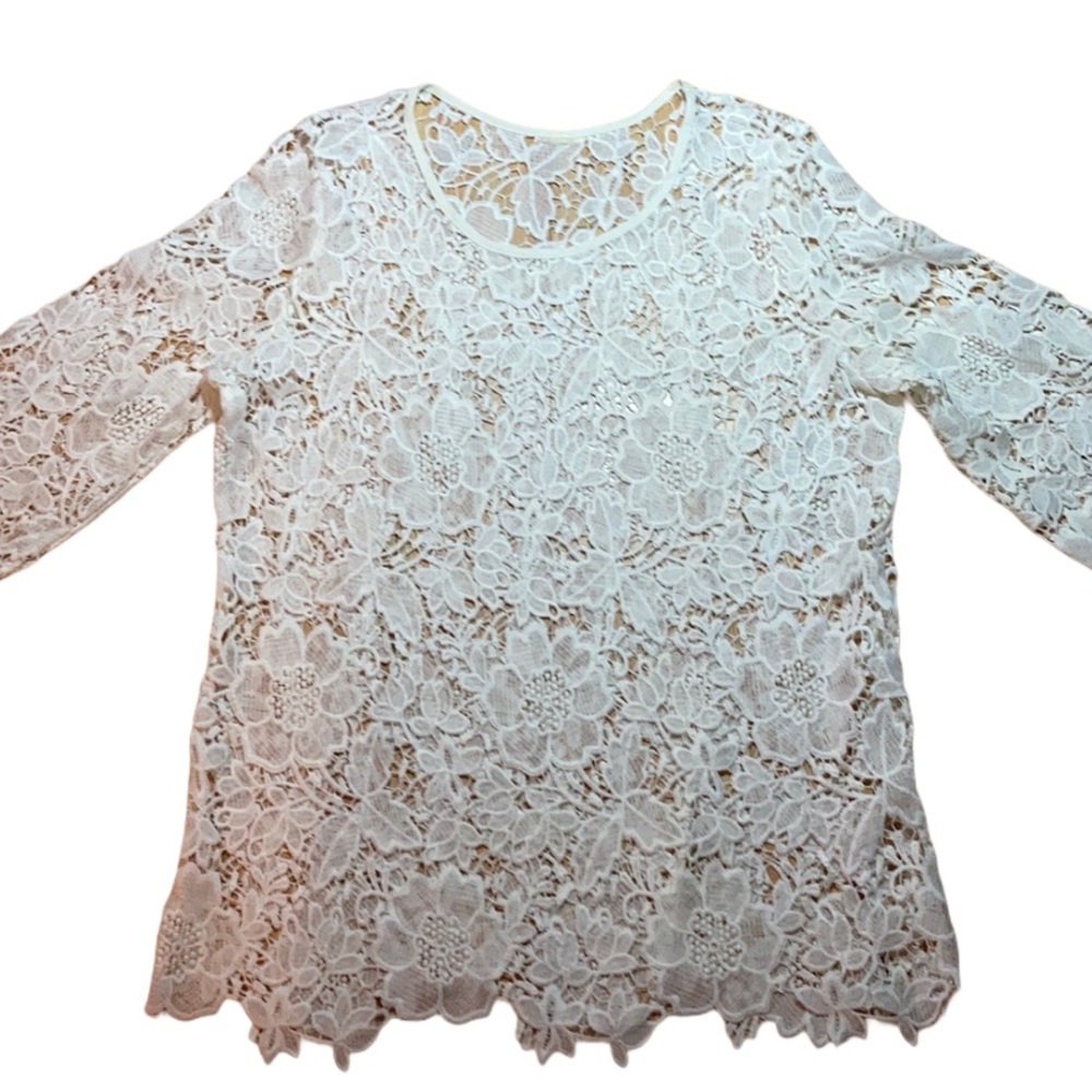 White Floral Lace Tunic